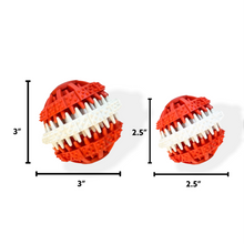 Load image into Gallery viewer, Natural Rubber Dog Chewing Ball - Toothbrush Design